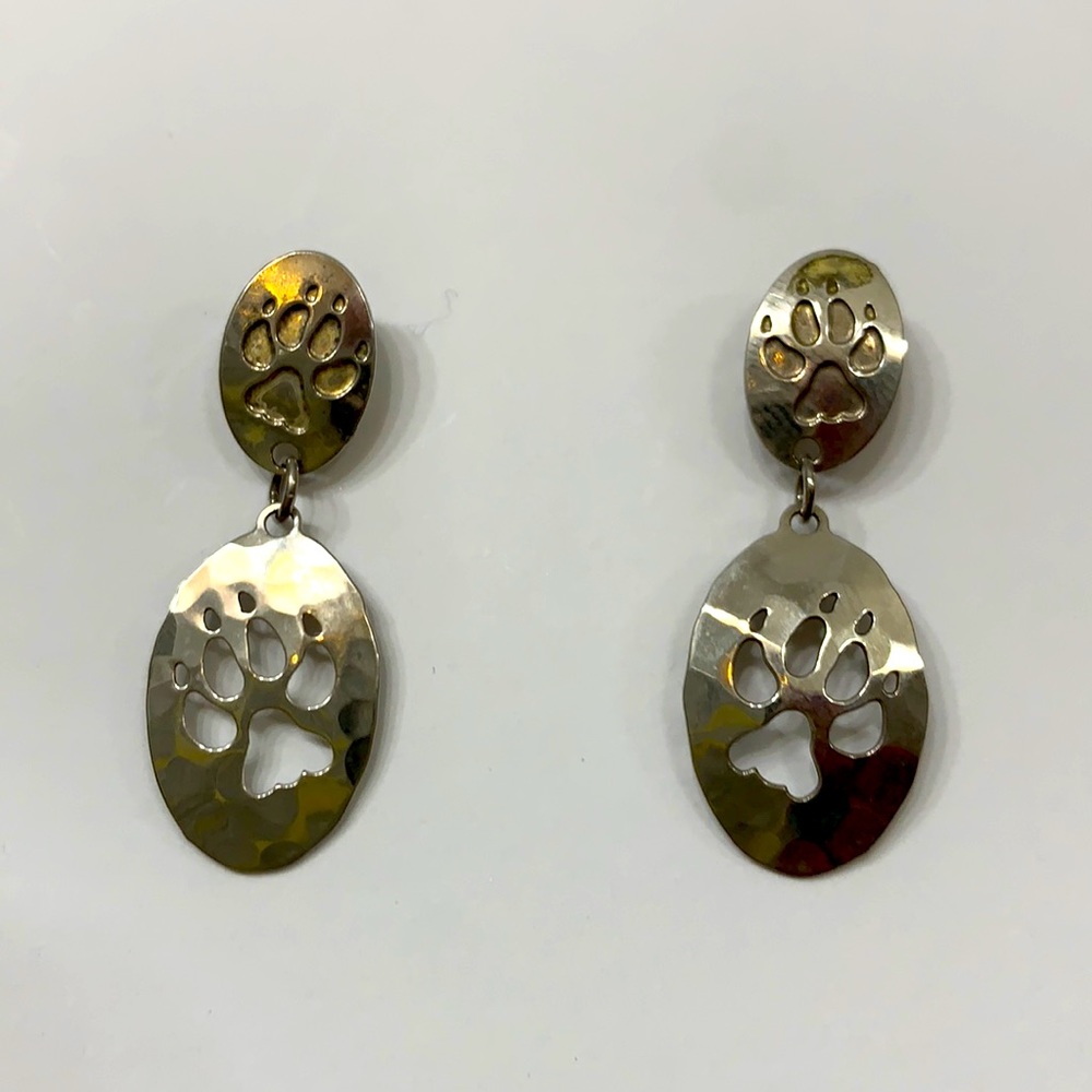 SIGNED .925 Native American bear paw earrings